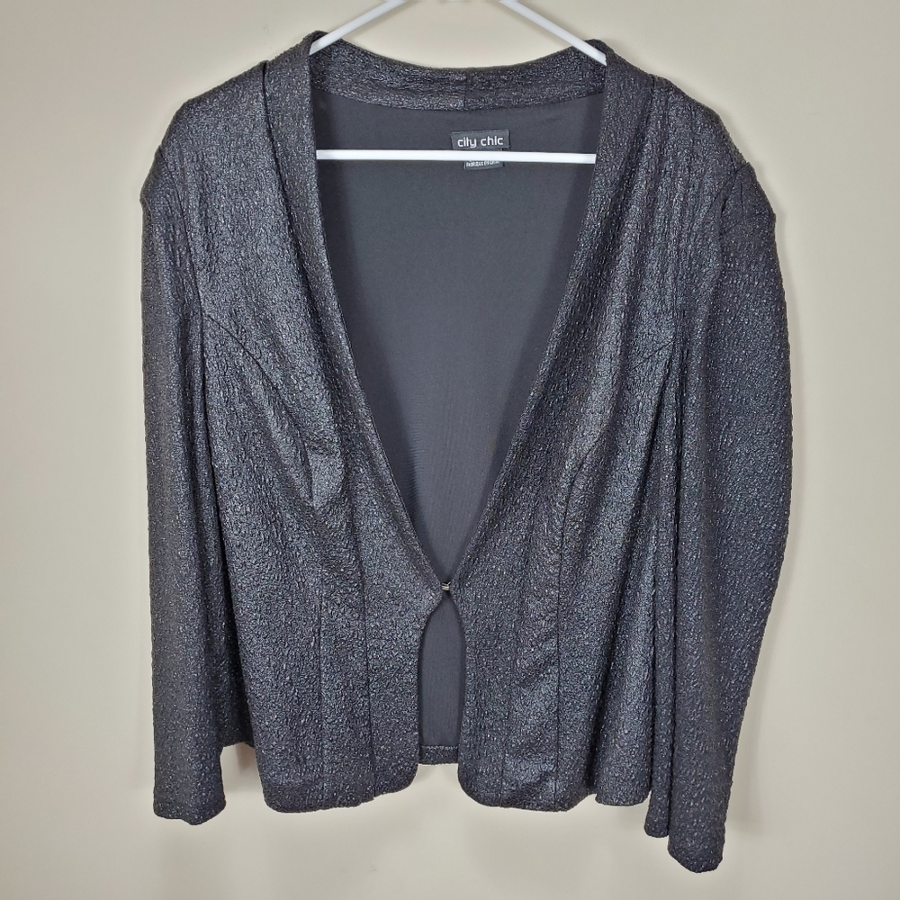 City Chic black textured cardigan
